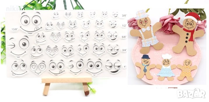 Усмивки лица emoji силиконов гумен печат украса бисквитки фондан Scrapbooking, снимка 1