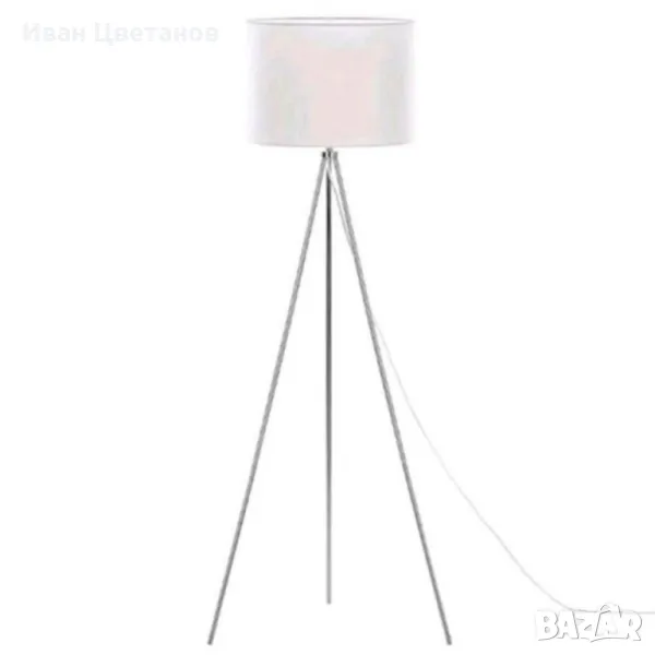 LED Подова лампа с текстилен абажур, снимка 1