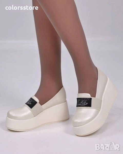Обувки на платформа - бяла перла - RK130 , снимка 1