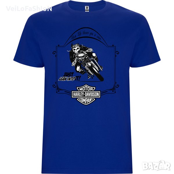Нова мъжка тениска Харли Дейвидсън (Harley Davidson) в син цвят, снимка 1