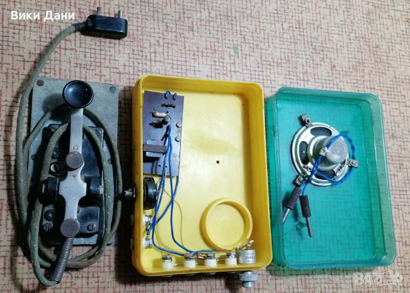 соц зумер ръ1на изработка с военен морзов ключ и Куплунг за самолет, снимка 1