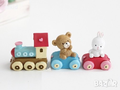 3D Вагон и локомотив влак силиконов молд форма фондан гипс декор, снимка 1