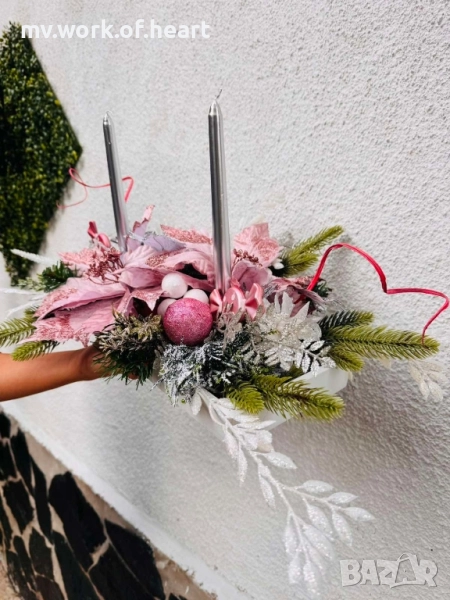 Нежен Коледен свещник , снимка 1