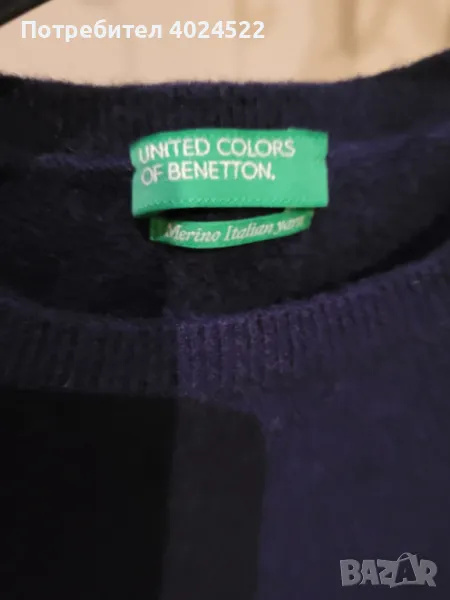 Детски вълнен мерино пуловер Benetton, снимка 1