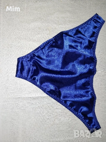  ХL Сатенена бикина в зелено и синьо, снимка 5 - Бельо - 52339055