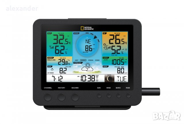 NATIONAL GEOGRAPHIC WIFI Метеорологична станция със 7 в 1 външен сензор и цветен дисплей, снимка 4 - Друга електроника - 34439012