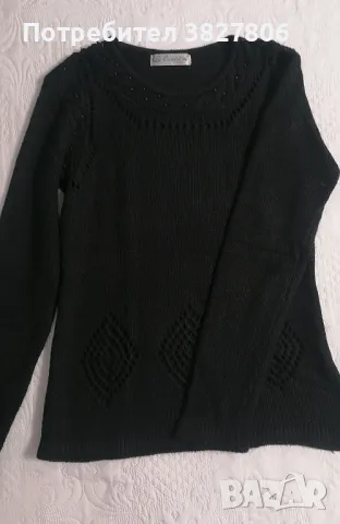 Плетен пуловер черен, снимка 5 - Блузи с дълъг ръкав и пуловери - 50259410
