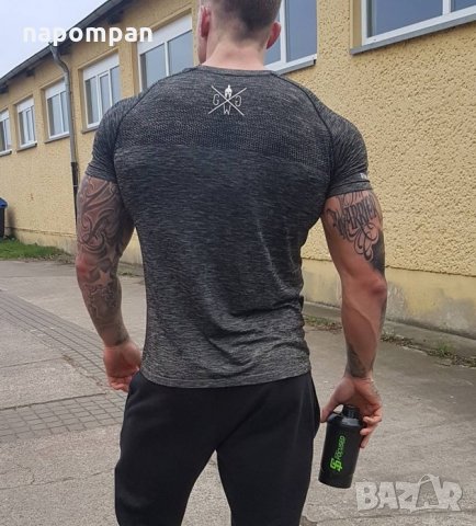 Мъжки маркови тениски за фитнес Gym Generation тъмно сива, снимка 3 - Тениски - 26522541