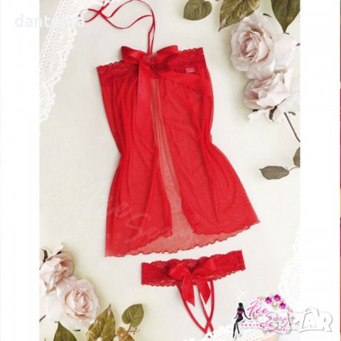 B1066 Стилно еротично наметало в комплект с прашки, еротично бельо, секси сет, снимка 3 - Бельо - 38989118