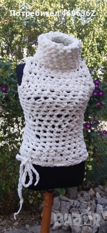 ръчно изплетен пуловер , снимка 8 - Жилетки - 51863984