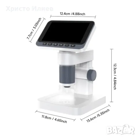 Цифров микроскоп LCD дисплей 4,5 инча 1080P 1000X 8 LED светлини, снимка 3 - Друга електроника - 50344666