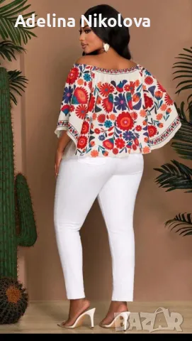 Лятна блуза с отворени рамене, снимка 3 - Корсети, бюстиета, топове - 50258391