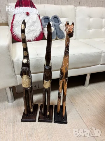 Жирафи и Слончета от дърво , снимка 2 - Декорация за дома - 39377608