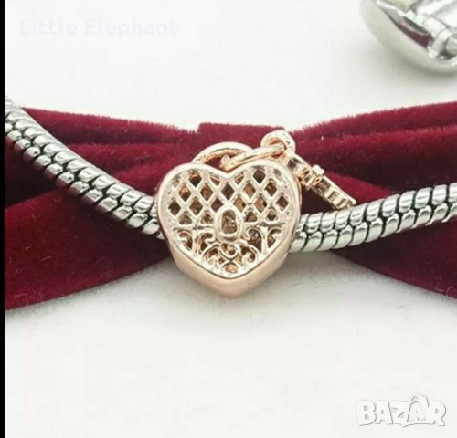 -50%-Елемент сърце с ключ,Rose Gold/нов, снимка 1