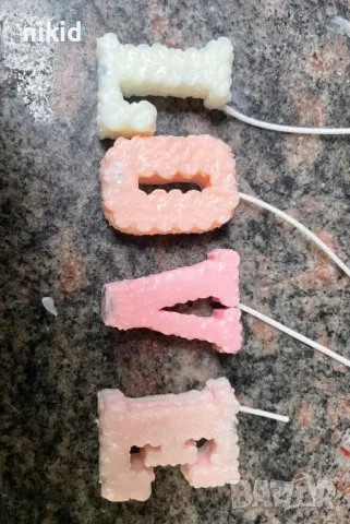 LOVE L O V E букви буква от рози надпис текст силиконов молд форма фондан гипс шоколад смола свещ , снимка 7 - Форми - 49092762