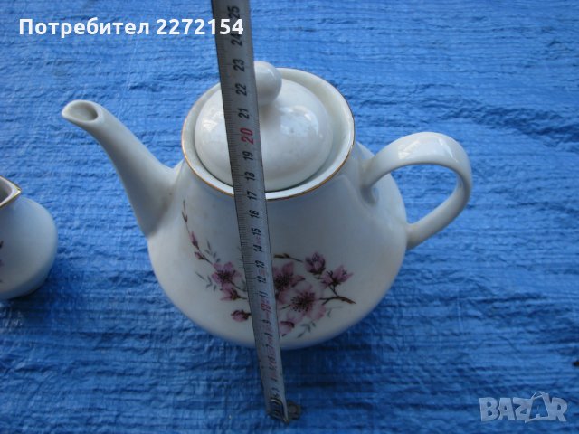 Ретро порцеланов чайник и каничка , снимка 5 - Антикварни и старинни предмети - 33482026