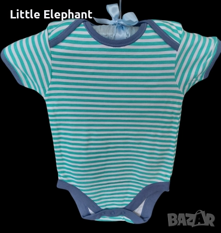 Боди с къс ръкав за 18-24 мес мом,райе,бяло и зелено,Англия/ново