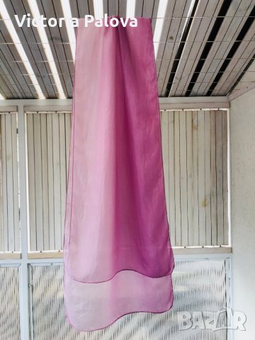 Копринен шал 156см на 37см, снимка 3 - Шалове - 27311250