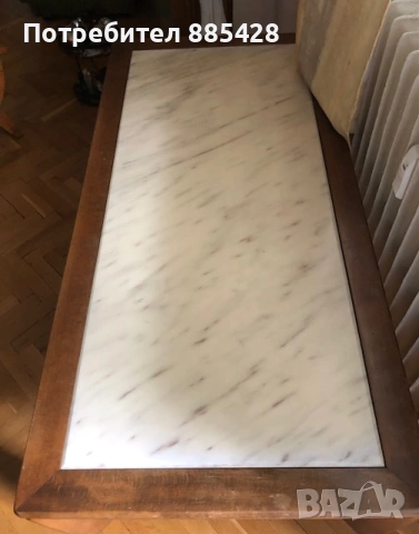 Дървена маса с мрамор, снимка 2 - Маси - 53127325