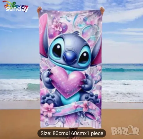 Плажна кърпа Стич, снимка 4 - Хавлиени кърпи - 49784596