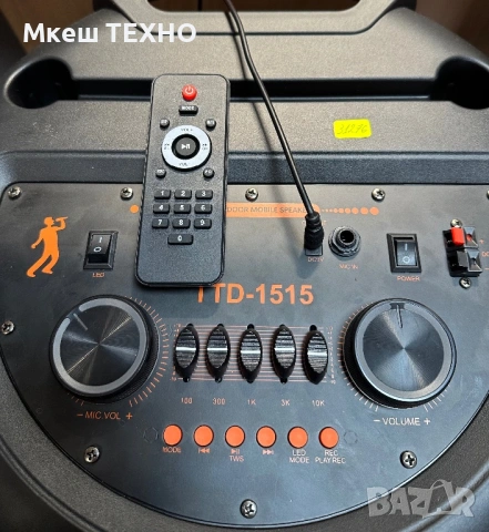 Тонколона караоке TTD-1515 15.5''x2 Безжична колона говорител субуфер, снимка 4 - Тонколони - 53605666