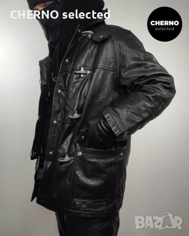 FAY рядко винтидж кожено яке тип firefighter / peacoat – размер L – Отлично състояние, снимка 8 - Якета - 53307408