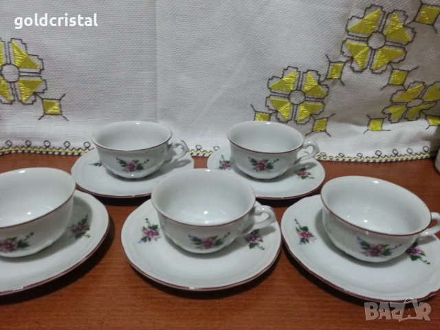 Стар български порцелан чашки за кафе барок, снимка 3 - Антикварни и старинни предмети - 42963224