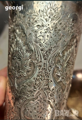 стара сребърна чаша, снимка 4 - Антикварни и старинни предмети - 53088423