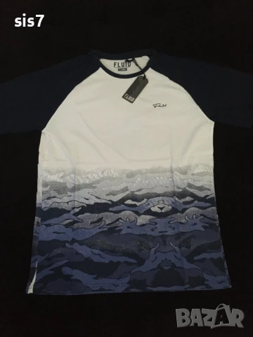 Мъжка тениска Fluid с градуиран камуфлаж с принт морско синьо, снимка 2 - Тениски - 51005192