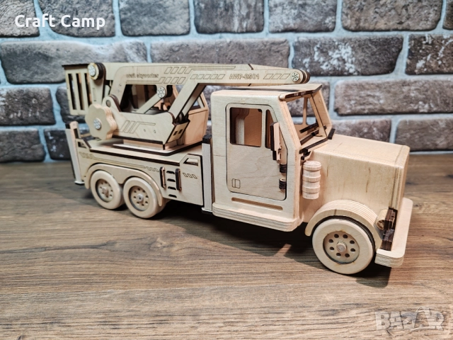 Дървен модел на камион – Вишка / Автовишка – Craft Camp, снимка 10 - Коли, камиони, мотори, писти - 52774936