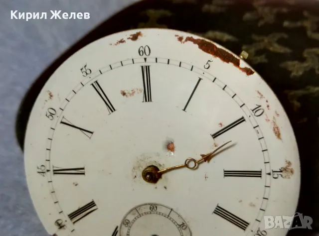 МЕХАНИЗЪМ от КОЛЕКЦИОНЕРСКИ СТАР ШВЕЙЦАРСКИ ДЖОБЕН ЧАСОВНИК с РИМСКИ ЦИФЕРБЛАТ 49707, снимка 5 - Антикварни и старинни предмети - 48578494