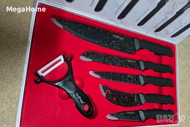 Комплект кухненски ножове 6 части, изработени от висококачествена неръждаема стомана, снимка 4 - Други - 53481984