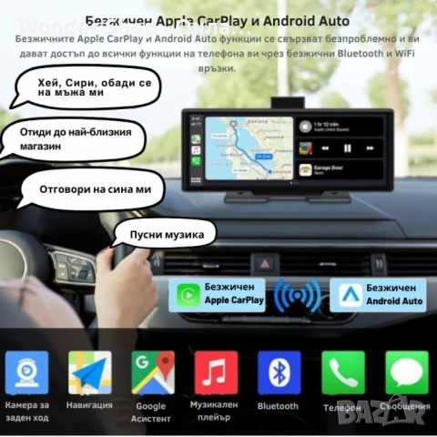Мултимедия H605D-DVR CarPlay Android/iOS Auto 10.26" с 2 камери, DVR запис и безжична връзка, снимка 7 - Аксесоари и консумативи - 51325027
