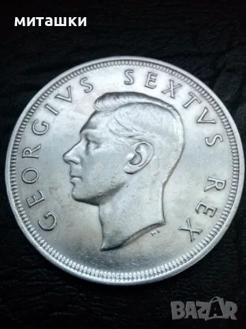 5 шилинга 1952 година Южна Африка Джeордж Vl сребро, снимка 2 - Нумизматика и бонистика - 49260988