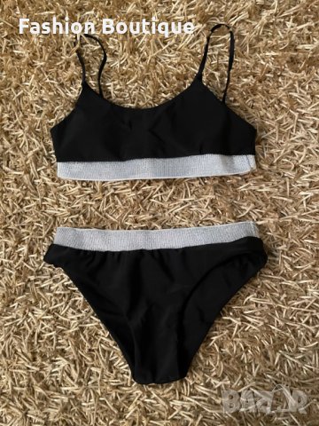 ПОСЛЕДНИ! Бял черен блестящ бански талия, снимка 7 - Бански костюми - 31751404