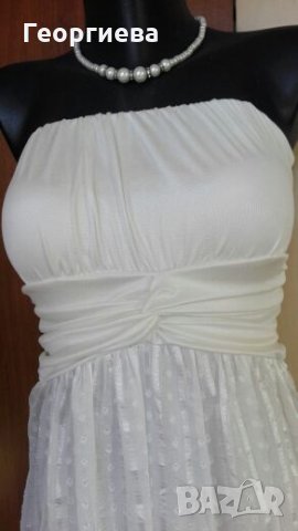 Кокетна бяла рокля 👗💎XS, S, М👗💎арт.110, снимка 3 - Рокли - 26742363
