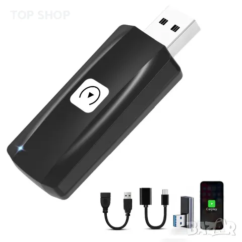 MSXTTLY U2C-AIR 2024 Wireless Car Play Stick,автомобили с кабелна CarPlay/iOS 10+,5Ghz Wi-Fi,USB A/C