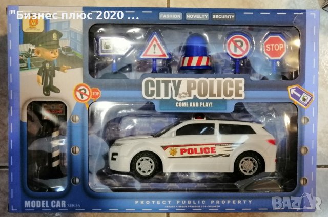 Полицейска кола  с пътни знаци със звук и светлина , снимка 1 - Коли, камиони, мотори, писти - 43289298