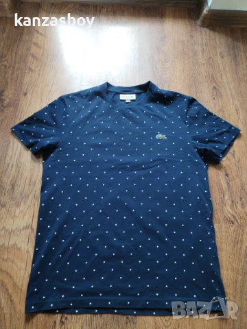 lacoste Men's Crewneck Polka Dotted Cotton - страхотна мъжка тениска КАТО НОВА S, снимка 6 - Тениски - 50673655