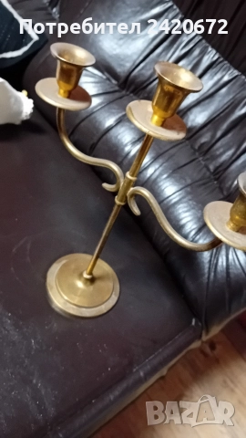 бронзов свещник, снимка 2 - Антикварни и старинни предмети - 52611039