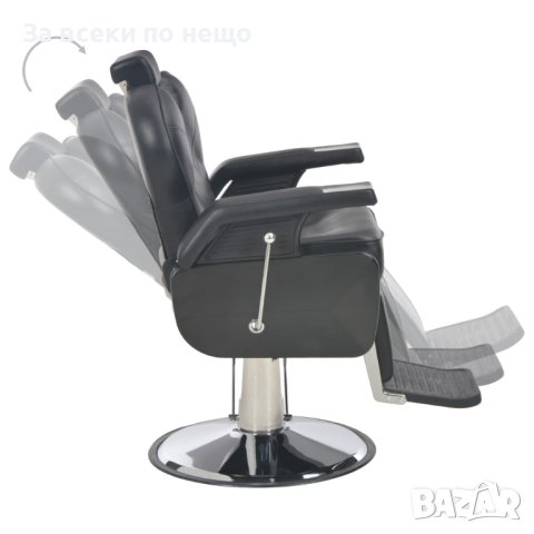 Фризьорски стол, черен, 72x68x98 см, изкуствена кожа, снимка 7 - Фризьорски столове - 43798220