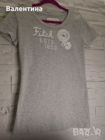 Разпродажба! Abercrombie & Fitch маркова дамска тениска, L, снимка 9 - Тениски - 38252311