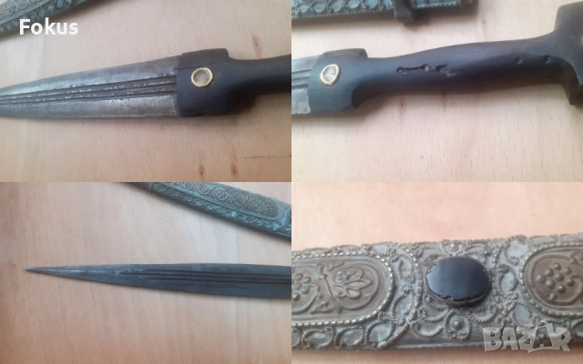 Кавказка кама кинжал нож острие с кания, снимка 7 - Антикварни и старинни предмети - 53278716