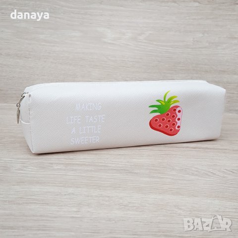 3051 Ученически несесер за химикали и моливи с принт на плодове, снимка 3 - Ученически пособия, канцеларски материали - 37811495