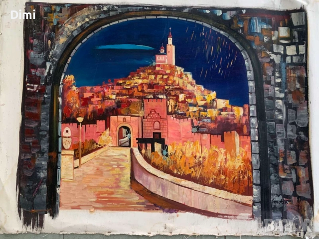 СТЕФАН АТАНАСОВ масло/платно В. Търново, снимка 3 - Картини - 52826950