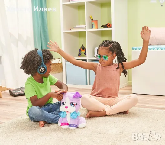 Интерактивно кученце диджей VTech с музика и светлина голямо плюшено куче, снимка 7 - Плюшени играчки - 47691615