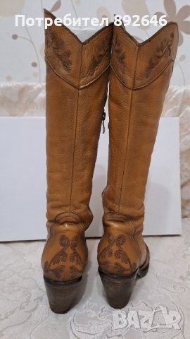 Дамски ботуши естествена кожа цвят камел 38 номер, снимка 8 - Дамски ботуши - 43675482