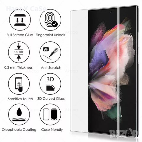Samsung Galaxy S25 S24 S23 / Ultra / Plus / 3D UV Стъклен протектор за екран с течно лепило, снимка 4 - Фолия, протектори - 39544693
