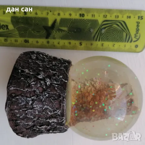 стъклен глобус с бухал снеговалеж, снимка 3 - Колекции - 47332576