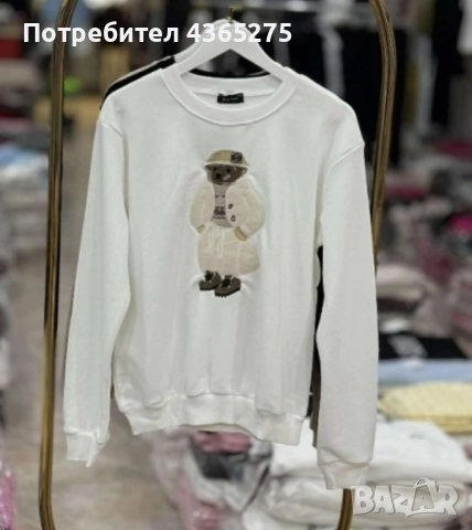 нов модел дамски памучни блузи с Мече, снимка 3 - Блузи с дълъг ръкав и пуловери - 52327849